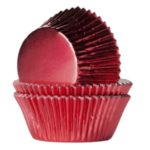 House of Marie Baking Cups Folie Rood - pk/24