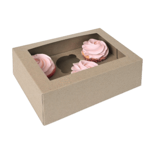 House of Marie Cupcake Doos met Venster Kraft 6 pk/2