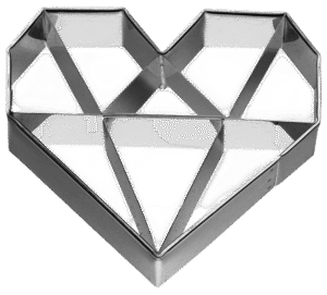 Diamant Hart Uitsteekvorm Rvs 6,5cm