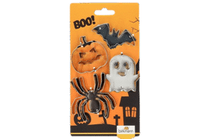 Birkmann Halloween Uitstekers  Set - Vleermuis - Pompoen - Spook - Spin