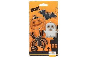 Birkmann Halloween Uitstekers  Set - Vleermuis - Pompoen - Spook - Spin