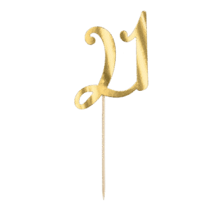 PartyDeco Caketopper 21 Goud