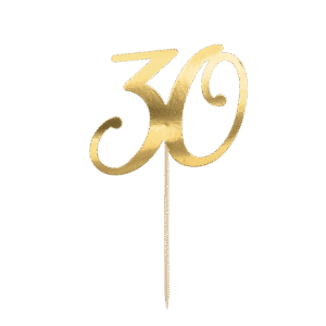 PartyDeco Caketopper 30 Goud