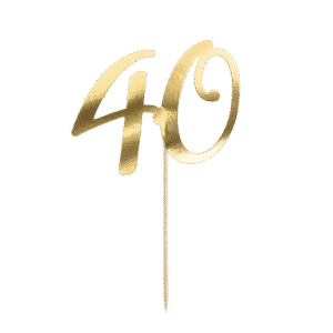 PartyDeco Caketopper 40 Goud