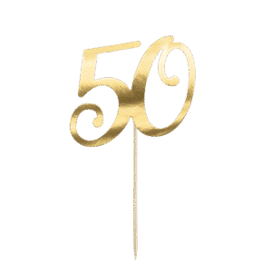 PartyDeco Caketopper 50 Goud