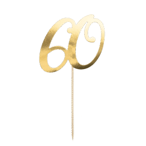 PartyDeco Caketopper 60 Goud