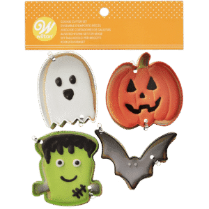 Wilton Cookie Cutter Bat/Pumpkin/Ghost/Frankenstein Set/4