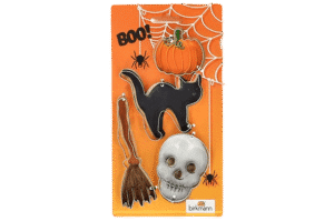 Birkmann Halloween Uitstekers  Set - Kat - Pompoen - Schedel - Bezem