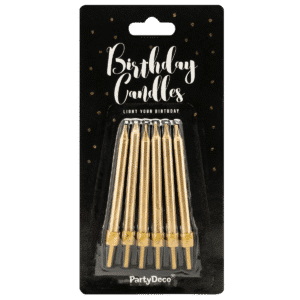 PartyDeco Verjaardag Kaarsen 6cm - Goud-
