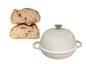 Broodbak bol – Gietijzer – Dutch oven - Ivory -White - 26cm