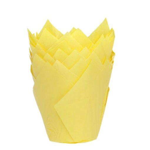 House Of Marie - Muffin Cups - Tulp Geel pk/36