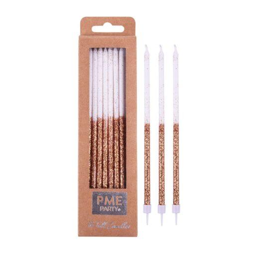 PME Candles Tall - Rose glitter Kaarsen pk/16