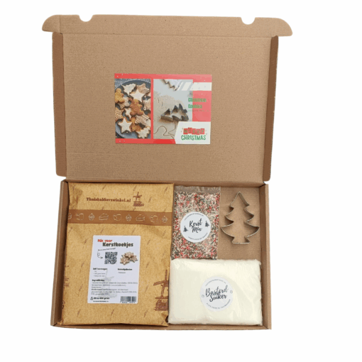 Brievenbuspakket - Bakmix voor Kerstkoekjes - Met Kerstboompje