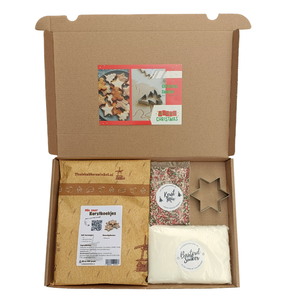 Brievenbuspakket - Bakmix voor Kerstkoekjes - Met Ster uitsteker