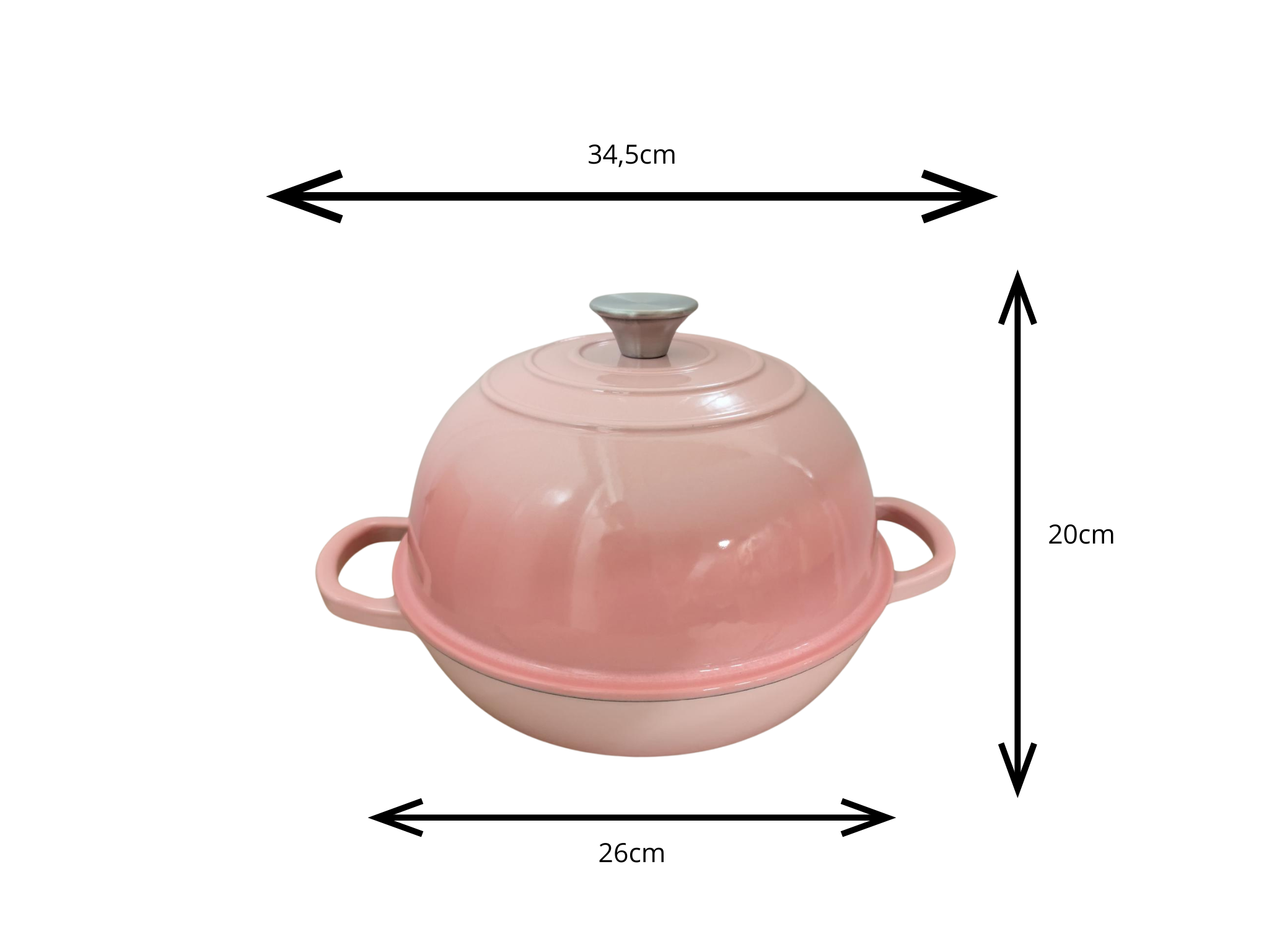 Broodbak bol – Gietijzer – Dutch oven - Blush Pink - 26cm - Afbeelding 3
