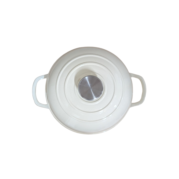Broodbak bol – Gietijzer – Dutch oven - Ivory White - 26cm - Afbeelding 2